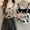 Floral Tank Top Halter Crop Tops Women Summer Camis Chest Pad Camisole Fashion Casual Tube Female Sleeveless Cropped Vest