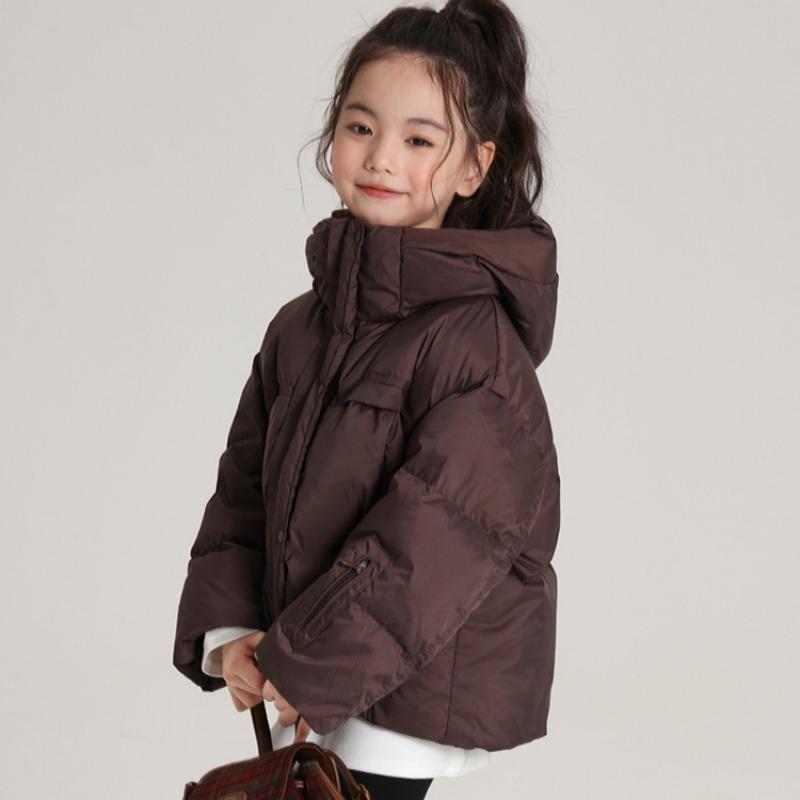 Зимняя детская куртка-пуховик с капюшоном, новый стиль, водонепроницаемая и маслостойкая ткань, куртка для девочек