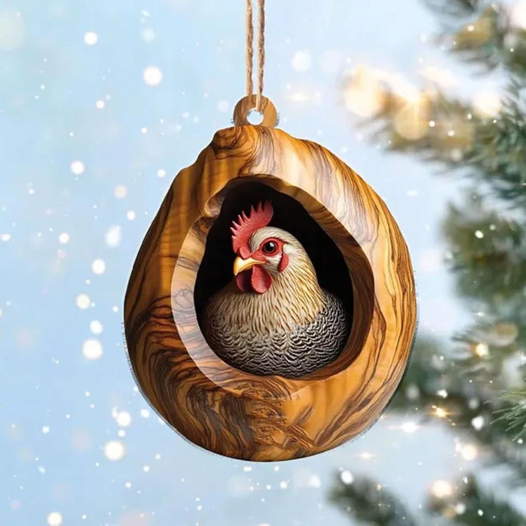 2025 Рождественские украшения в виде животных, акриловые украшения в виде животных для рождественской елки 2D Лесные рождественские украшения в виде енота, совы, кролика