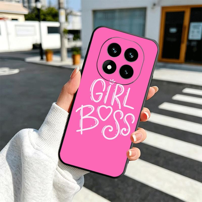 Girl Boss Lady Pink Soft Phone Case for Xiaomi Redmi Note 12 13 14 15 Pro Plus 11 12S 11S 11T 10 4G Black Cover Back Shell