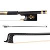 4/4 Violin Fiddle Bow Carbon Fiber Round Stick Ebony Frog Horsetail Hair Well Balanced