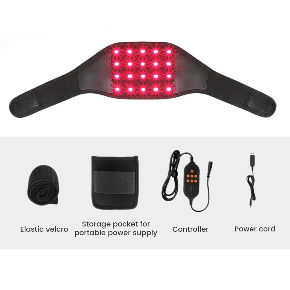 12 В Инфракрасный Красный Свет Терапевтическое Устройство Светодиодный Свет И EMS Двойного Действия Пояс Для Терапии Шеи Нагревающий Подушка для Облегчения Боли в Шее и Плечах