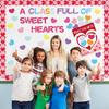 Valentine's Day Love Heart Bulletin Board Decrations Class Cut-Outs Pink Border Valtes Party Supplies Shool Classrom Wall Door Decorl
