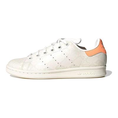 Кроссовки Stan Smith для подростков с имитацией змеиной кожи, детские, белые/белые/оранжевые, HP9723