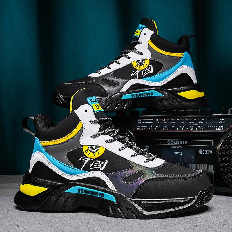 Мужские кроссовки большого размера с высоким верхом, осенне-зимние спортивные повседневные кроссовки, мужские кроссовки-папы, универсальные студенческие кроссовки для бега