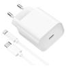 Chargeur 20W - Adaptateur Secteur - USB-C Et Lightning - Rapide - Compatible iPhone