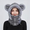 Fleece Lined Unisex Balaclava Thick Plush Winter Face Mask Hooded Scarf Hat  Skiing