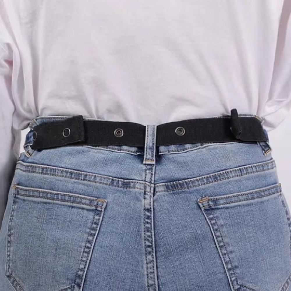 Stretch Trousers Waist Belt Buckle Free Elastic Waist Extenders Elastic Expansion Buckle  Women Men