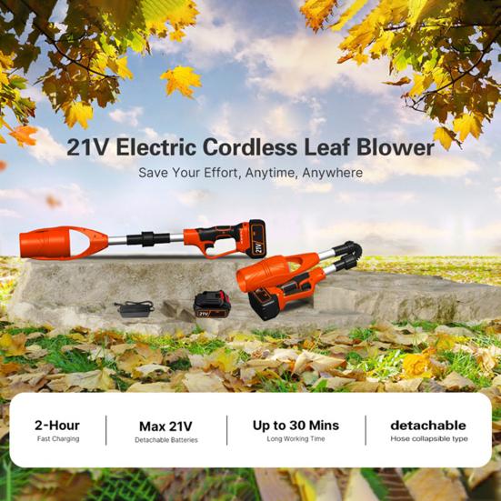 Беспроводной воздуходув 35000 об/мин высокоскоростной складной дизайн перезаряжаемый легкий электрический воздуходув для ухода за газоном