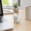 Милый 3D-печатный кот-украшение, Мини-фигурка кота матового белого цвета с галстуком-бабочкой, Настольное украшение для дома, офиса, автомобиля, Маленький подарок для любителей кошек