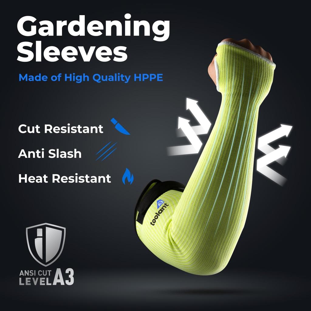 OriStout Cut Resistant Gardening Sleeves with Tumb Hole, Protective Arm Sleeves for Yard Work, Kitchen, Arm Guards for Biting, Pet Grooming,