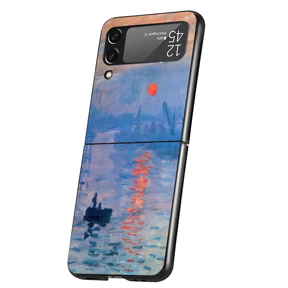 Van Gogh Oil Art Painting Cover Phone Case For Samsung Galaxy Z Flip 7 6 5 4 3 5G Flip7 Flip6 Flip5 Flip4 Flip3 Black Fundas She