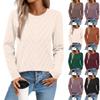 Женский модный повседневный свободный удобный модный пуловер с круглым вырезом и длинным рукавом, прилегающий вязаный свитер, женский свитер