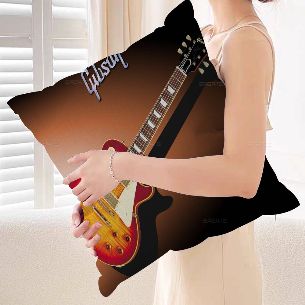 Чехол для подушки с логотипом гитары Gibson Наволочка Обивка Диван Плед Декор для дома Чехол для подушки