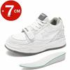 White 7cm Invisible Height Increasing Sneakers Casual Vintage Elevator Shoes For Men And Women Breathable Comfortable Sports