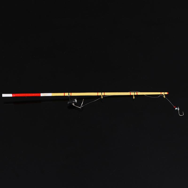 1шт 1:12 кукольных миниатюрных рыболовных инструментов Модель игрушечного кукольного домика Удочка для рыбалки