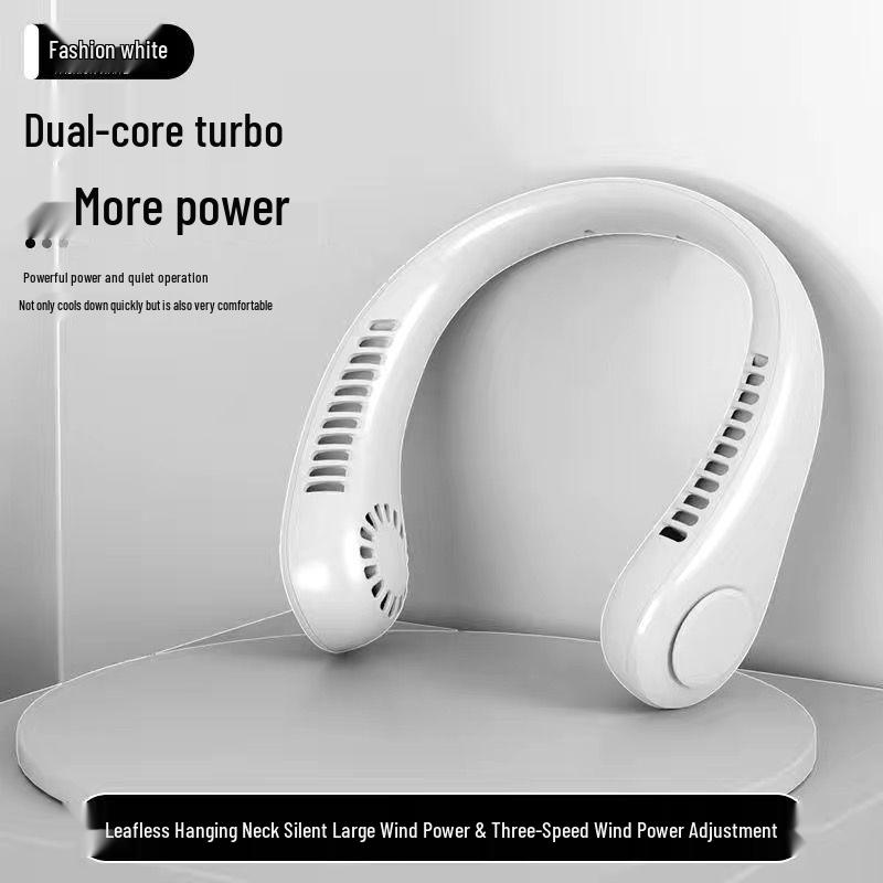 Portable Neck-Hanging Bladeless Fan with USB Charging, 3-Speed Silent Operation for Office, Outdoor, and Sports Use