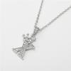 Unisex Fashion Crown A-Z Alphabet Pendant Vintage Chain Necklaces Hip-Hop Style Crystal Zircon Punk MIT