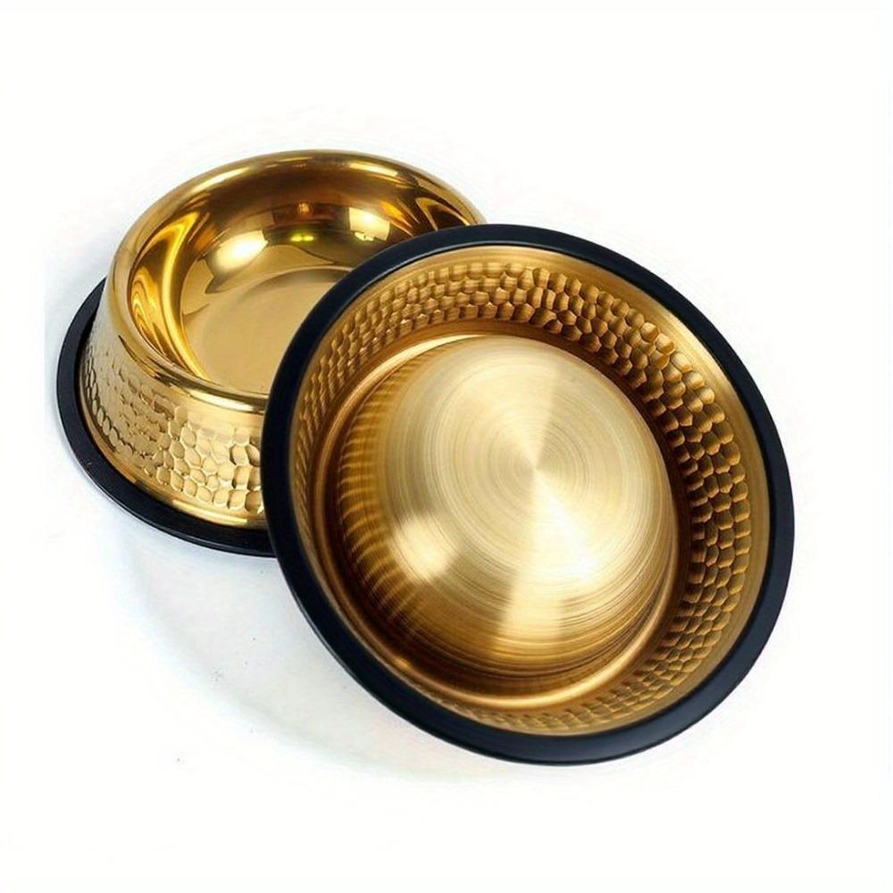 Stainless Steel Pet Feeding Bowl Gold Plated Cat Food Dish Dog Water Food Bowl  for Feeding