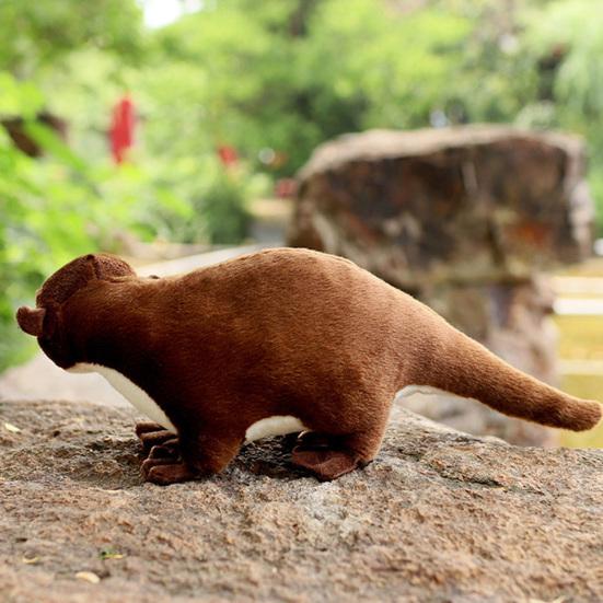 Имитация куклы выдры Живой вид Милые плюшевые выдры коричневого цвета Трехмерное украшение Мягкая набивная кукла-игрушка Сувениры из зоопарка Подарок на день рождения
