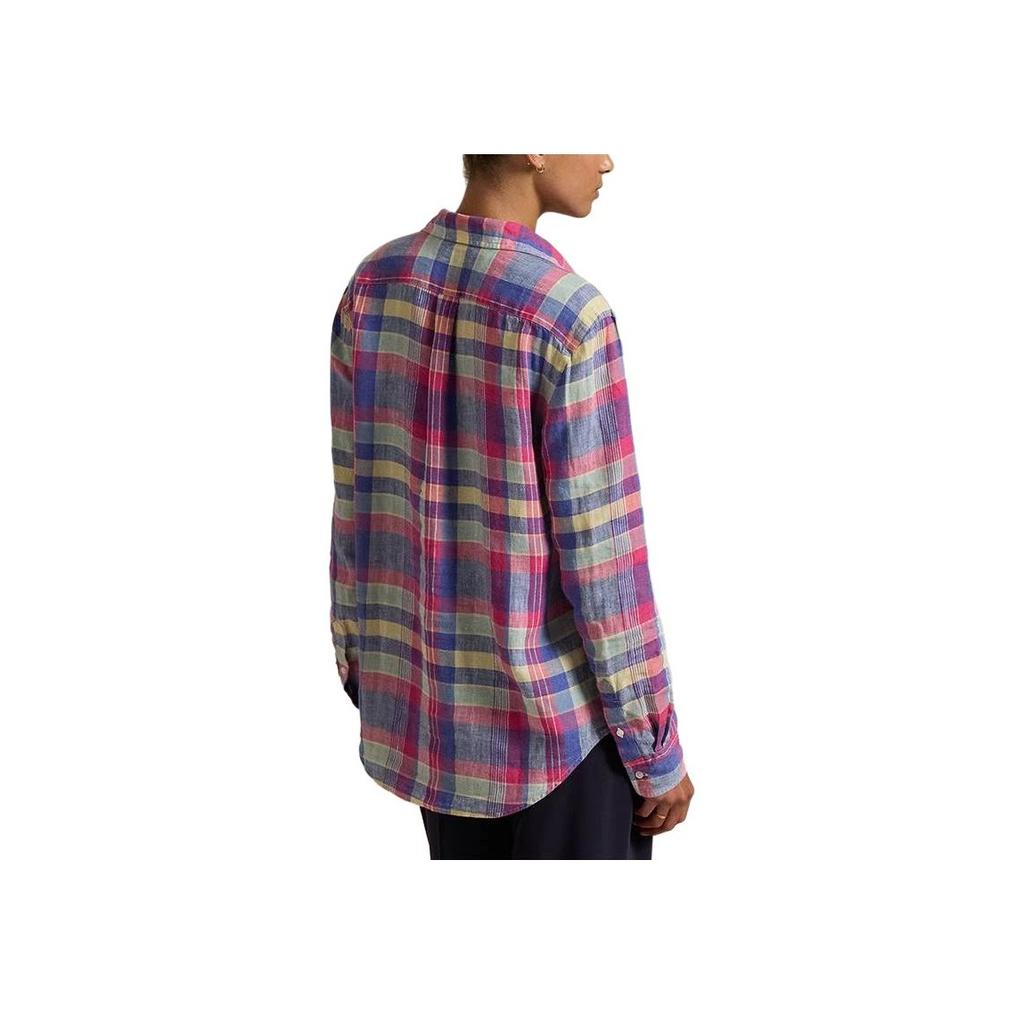 Polo Ralph Lauren SS25 Клетчатая рубашка с цветными блоками прямого кроя с длинным рукавом Женские рубашки Многоцветный WMPOSHTNDO20756-650