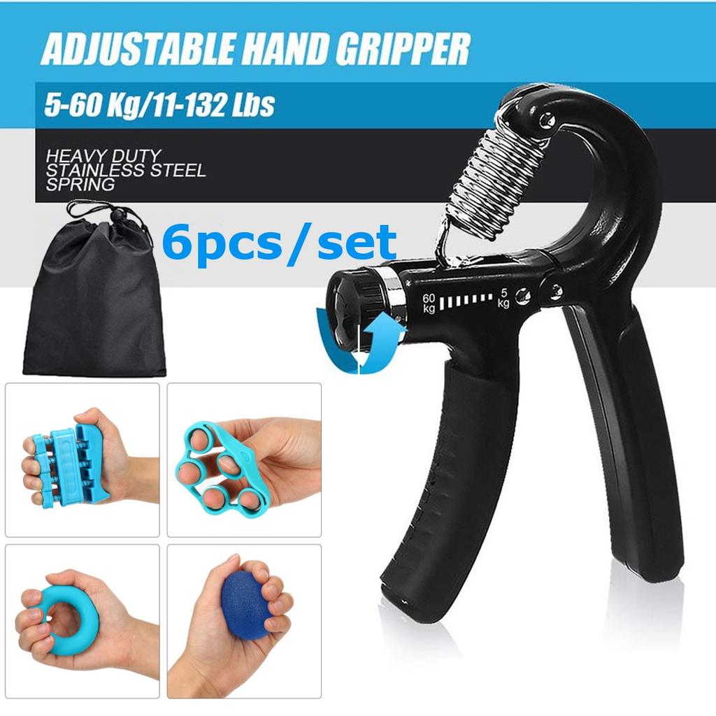 Набор из 6 предметов, тренажер для захвата рук, счетный захват для рук, тренировочный инструмент, регулируемый фитнес-тренажер для запястья, устройство для силовой тренировки, зажим для рук, захват для предплечья