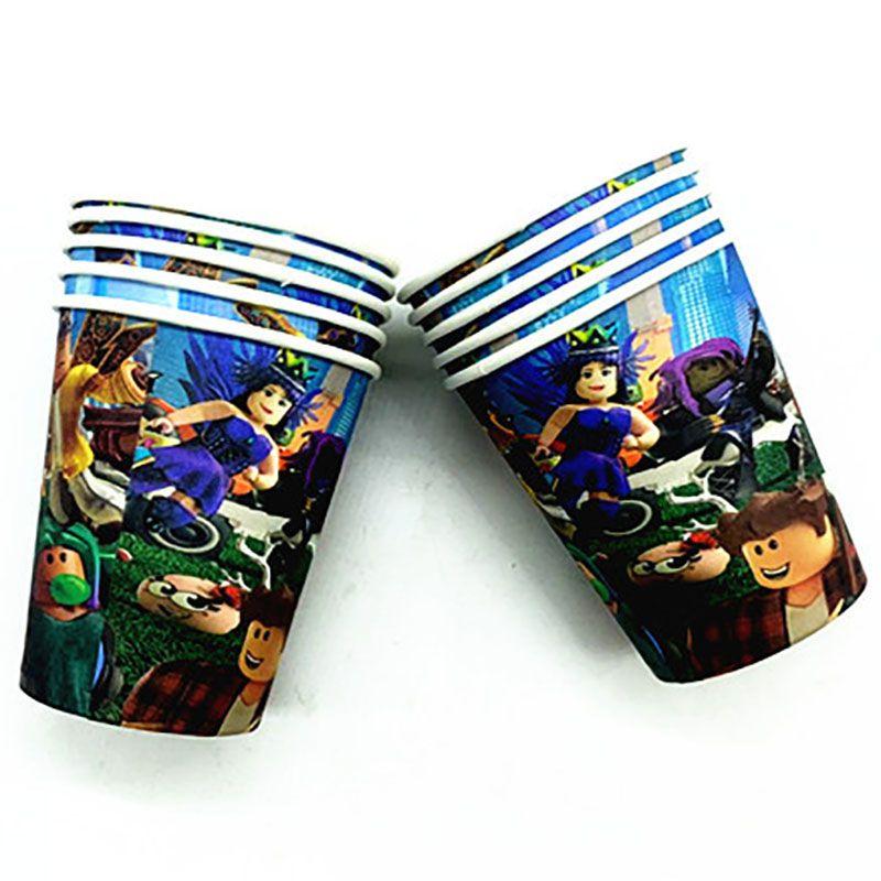 Яркие товары для вечеринки в стиле Roblox для детских празднований дня рождения с баннерами и топперами для торта