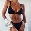Women's Fashion Sexy  Solid Color Split Bikini Swimsuit
