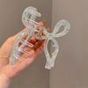 Korean Style Bow Hair Claw Acetic Acid Large Shark Clip Luxury Acetate Grab Clip  Daily