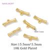 Трубчатые разделительные бусины с позолотой 18 карат, бейл для подвески, латунные соединительные бусины-бейлы, фурнитура для изготовления браслетов и ожерелий своими руками