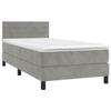3141341 vidaXL Bed Base and Mattress Light Grey 90x200 Cm Velvet
