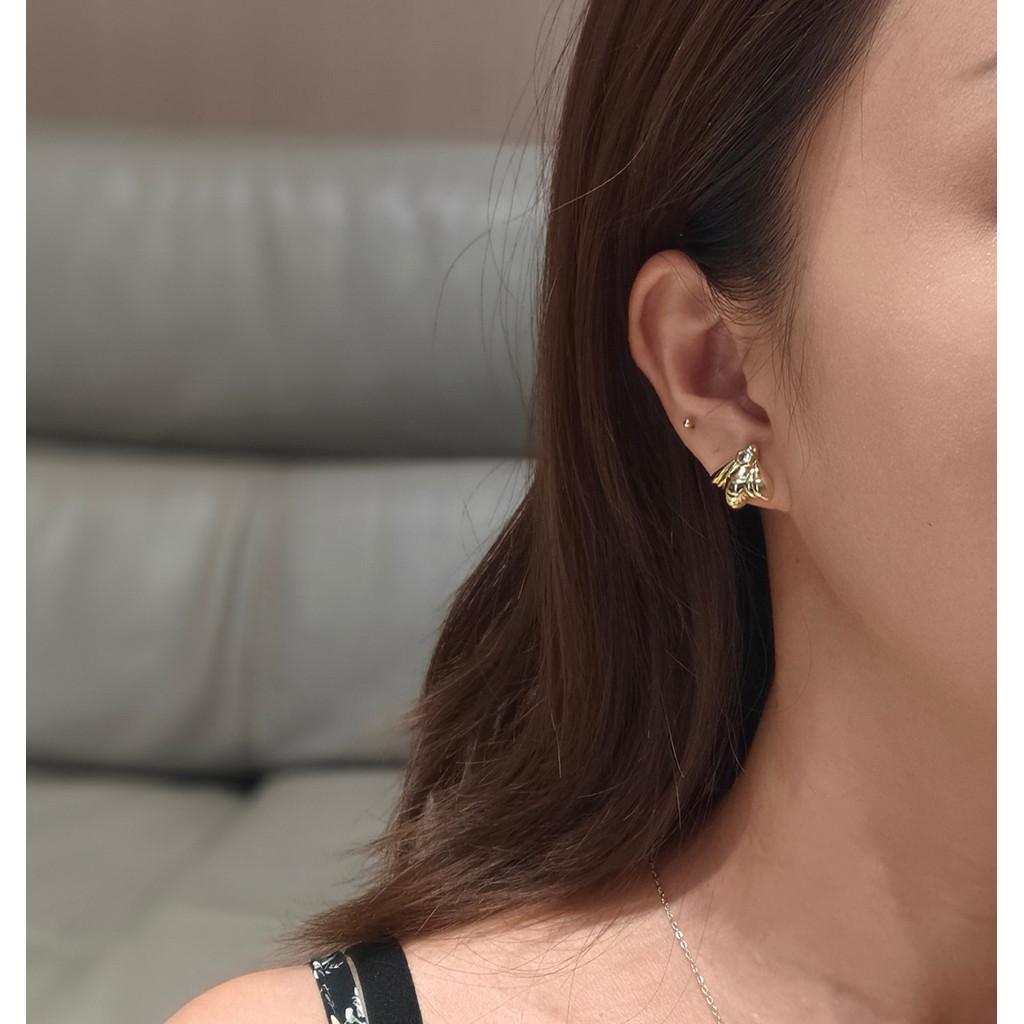 Серьги-крабики из серебряных игл, женские, с добавлением элементов-заклепок, модные и изысканные, высококлассное индивидуальное гальваническое покрытие золотом 18 карат