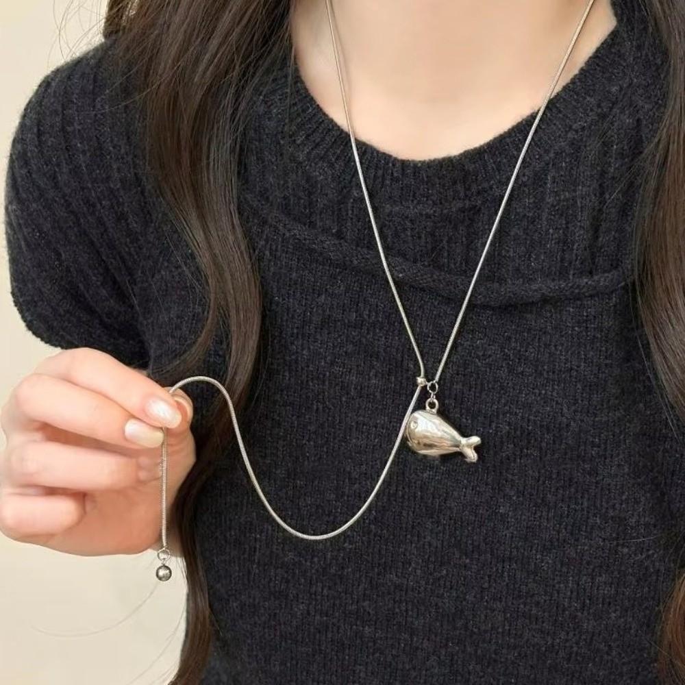Silver Adjustable Sweater Chain Elegant Charm Jewelry Accessory Gift Fashion