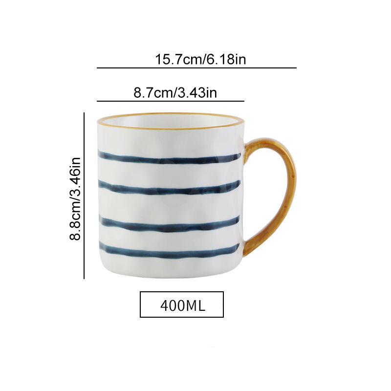 400ml Japanese Style Ceramic Coffee Mugs with Spoon Lid Breakfast Oatmeal Milk Juice Tea Office Home Water Cup Gifts Drinkware