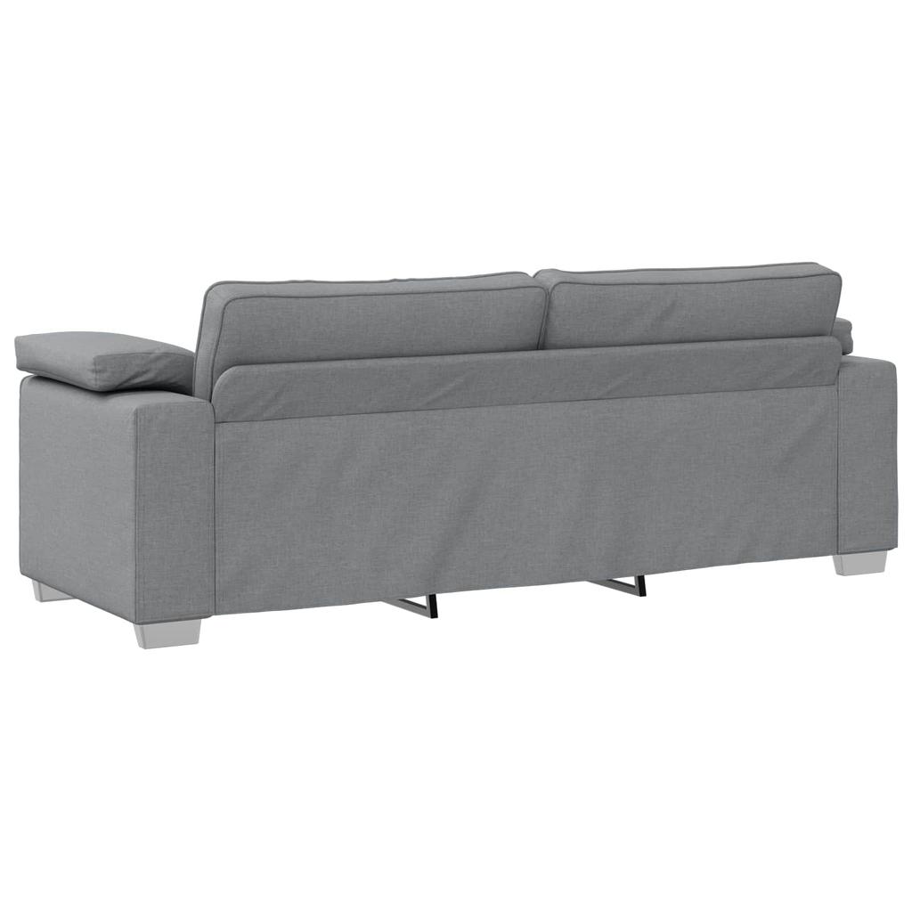 3 Seater Sofa Light Grey 220 cm Fabric