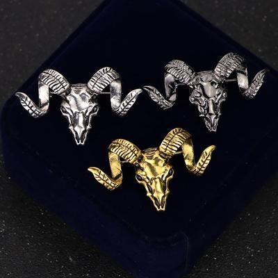Высококачественная Горячая Мода Британский Стиль Животное Голова Овцы Брошь Булавка для Мужского Костюма Значок Лацканные Булавки и Броши Ювелирные Аксессуары