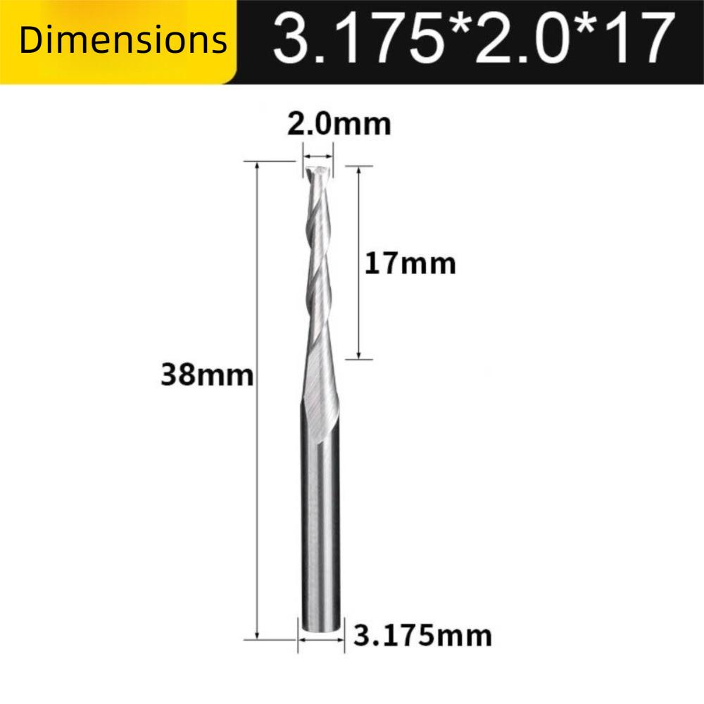 2 Flute Wood End Mill 1/8"(3.175mm) Shank CNC Router Bit Engraving Tools CNC Machining