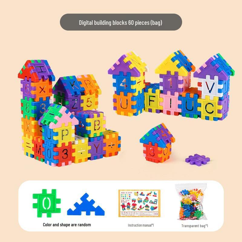 Геометрические кубики-цифры для детей (Возраст 6-8 лет) - 1-100 Кубиков DIY Замок Дом.