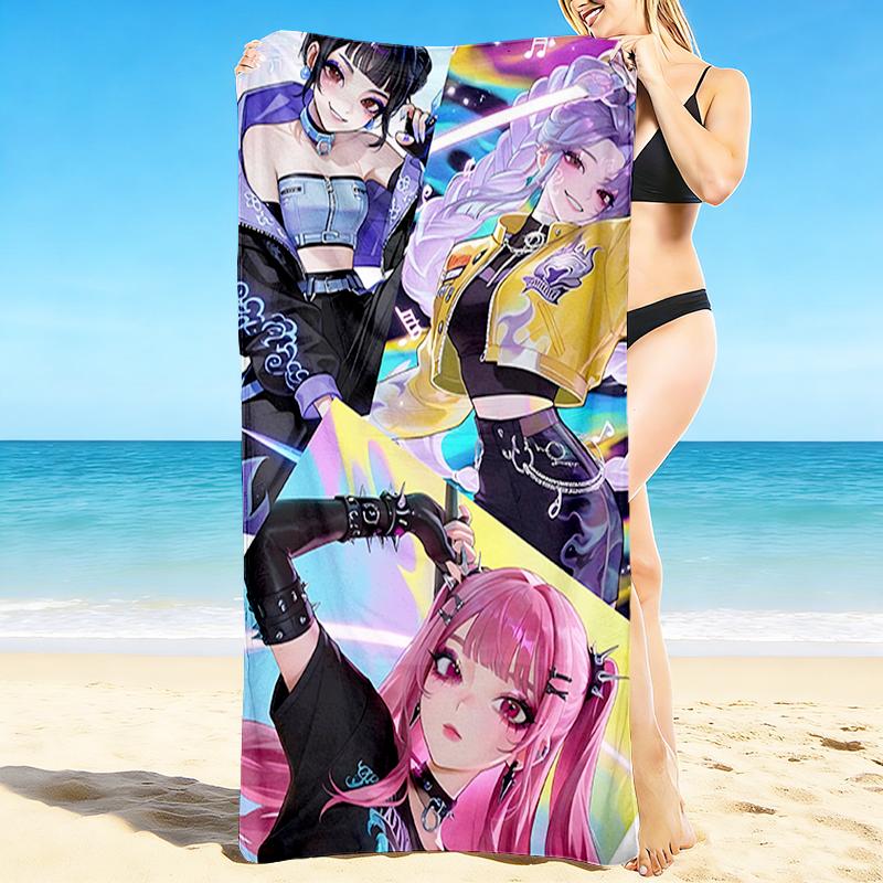 1Pc Vivid Future Visions Beach Towel, Quick Dry, Multi-Use for Beach Pool Gym Yoga Home Travel, Christmas, Halloween, Xmas Gift M929189