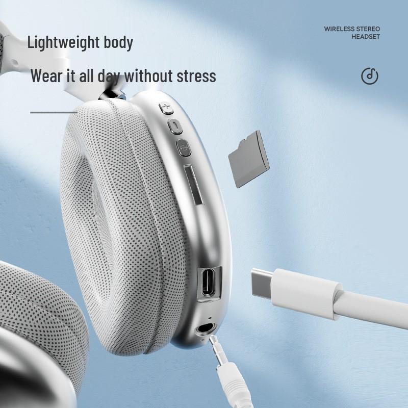 P9ProMax Wireless Bluetooth Over-Ear Headphones with Enhanced Bass for Apple Devices