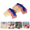 200 шт. Зубочистки для закуски Американский флаг Торт Фруктовые палочки Маленькие флажки Бумага Дерево Коктейльные зубочистки