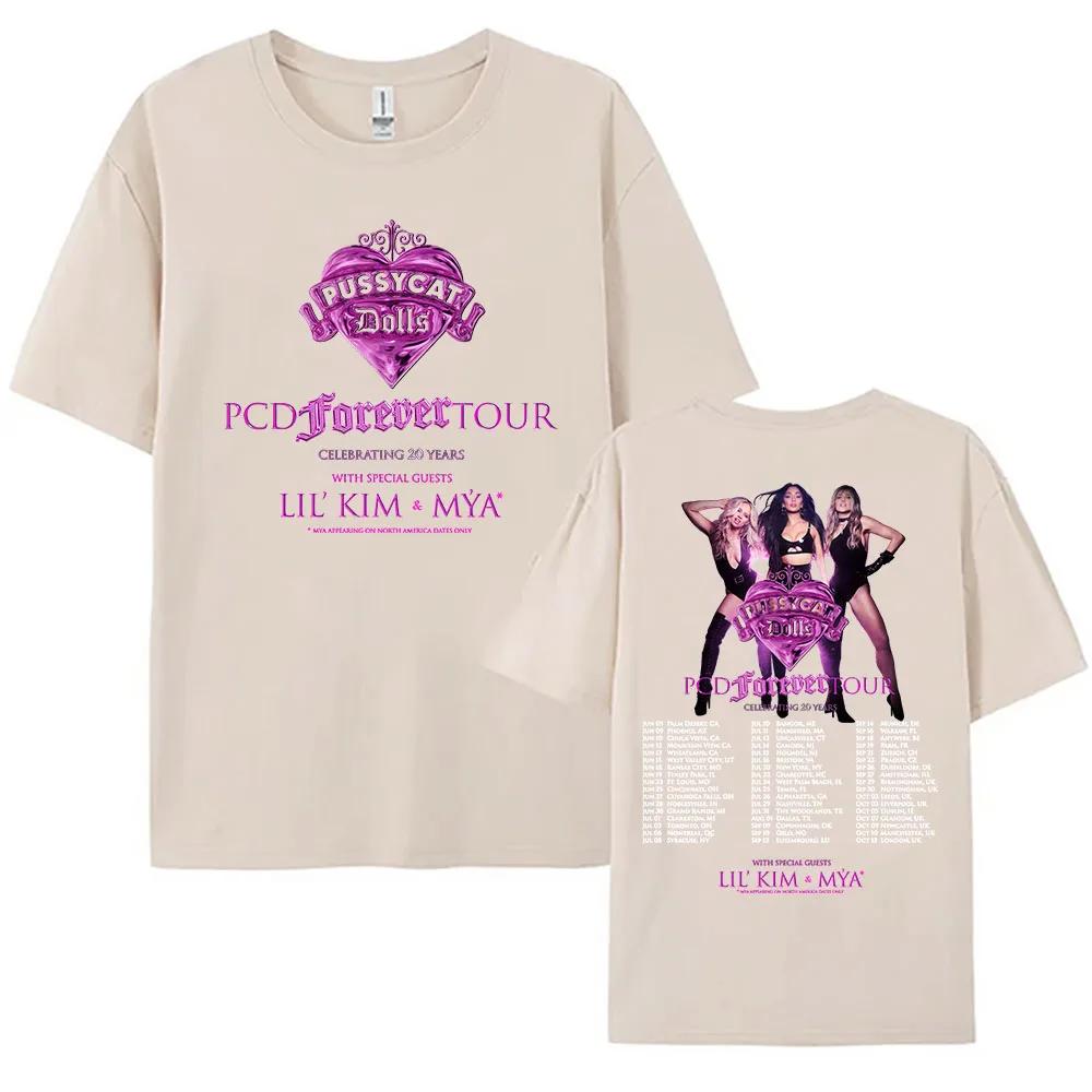 PCD FOREVER Tour Celebrating 20th Anniversary Tshirt The Pussycat Dolls Design Print Tshirts Short Sleeve Cotton Female Tees