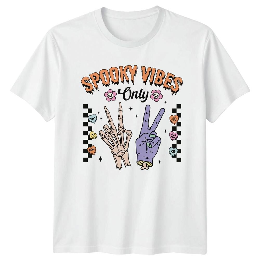 Spooky Vibes Only TShirt Retro Groovy Halloween Gift For Him And Her