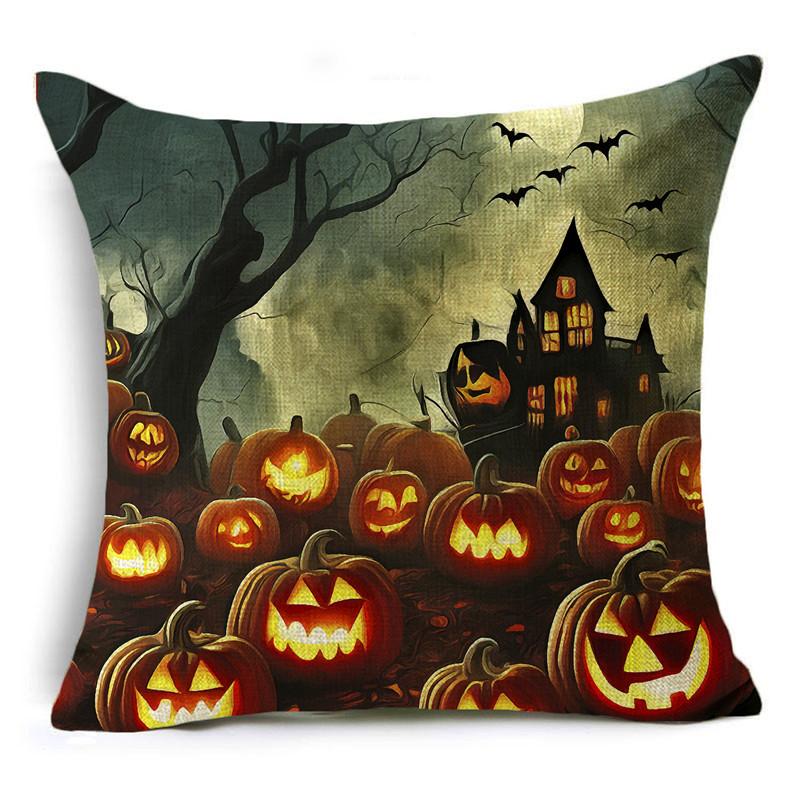 Мода Хэллоуин Страшная Ночь Луна Тыква Фонарь Льняная Наволочка Декоративная Чехлы Для Дивана Гостиная Вечеринка