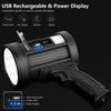 Rechargeable Spotlight, 1000,000 Lumens Handheld Hunting Flashlight Led Spot Light with Cob Light and Solar Panels  for Camping