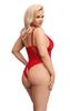 Cottelli CURVES - Red Crotchless Bodysuit with Delicate Lace 2XL