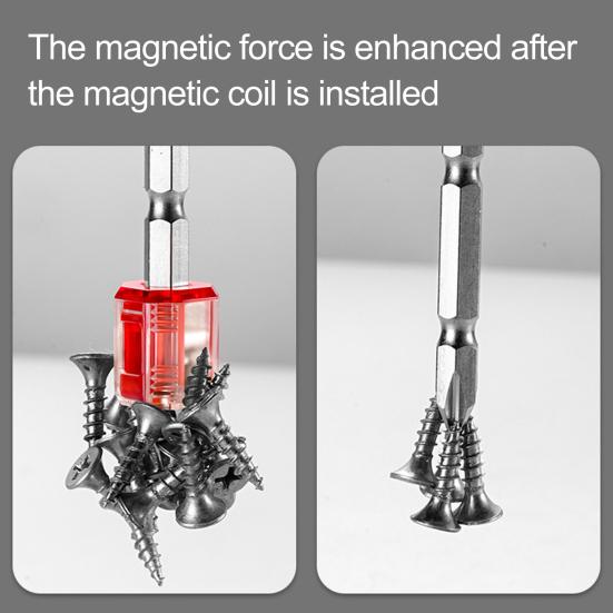 Кольцо-намагничивающее для бит-отверток, мгновенное намагничивание, съемный магнитный фиксатор винтов