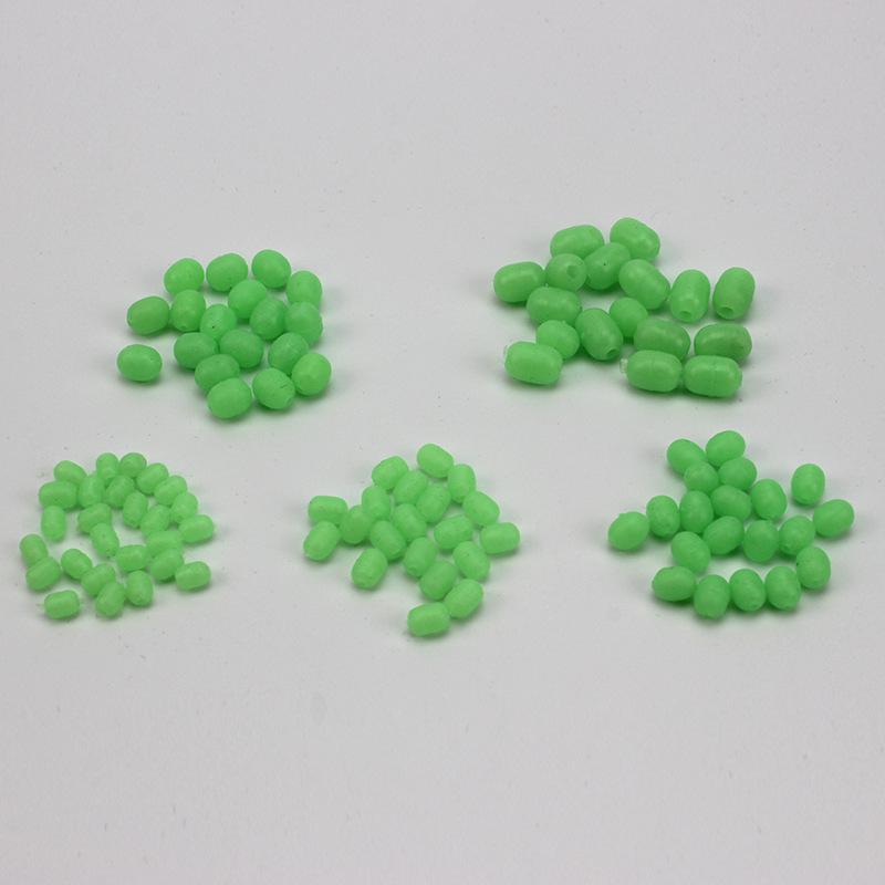 Cylindrical Soft Green Luminous Anti-Crash Stop Beads Rock Fishing Lure Accessories