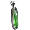 Peridot Hydro Gemstone Antique Silver Plated Pendant 2" J 2126