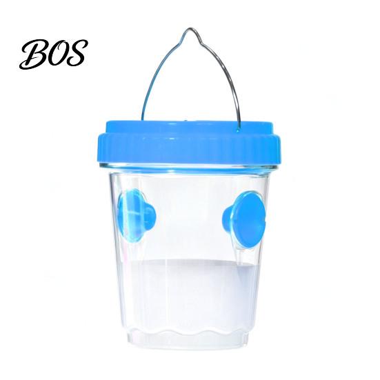 Non-toxic Flying Insect Catcher Outdoor Solar Wasp Trap, Hanging Waterproof Hornet Trap Bucket, Reusable Yellow Jacket Garden Pest with LED Light, for